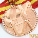 60mm Bronze Cricket Medal with Ribbon
