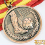 50mm Bronze Soccer Medal with Ribbon