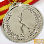 63mm Silver Gymnastic Medal with Ribbon 