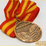 47mm Bronze Swimming Medal with Ribbon