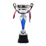 Sapphire Silver & Blue Cup Trophy - Large