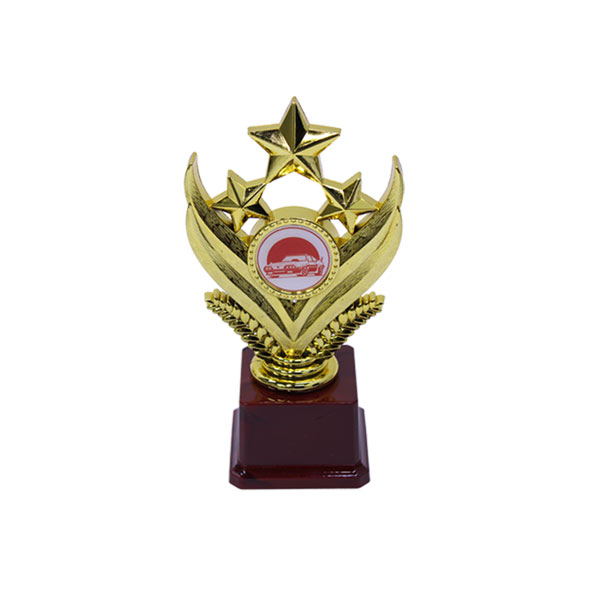 EX012-B-MOTORSHOW-SML Motorsport/Car Show Gold Star Award Trophy - Small - Image 1
