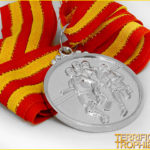 48mm Silver Athletics Medal with Ribbon