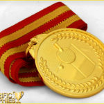 65mm Gold Table Tennis Medal with Ribbon