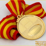 48mm Gold Rugby Medal with Ribbon
