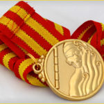 47mm Gold Swimming Medal with Ribbon