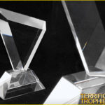 Angled Clear Glass Trophy