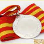 50mm Plain Silver Medal with Ribbon